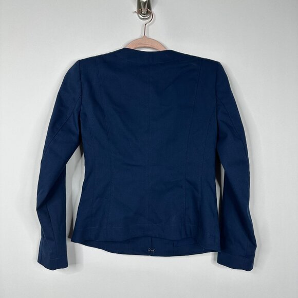 NWT White House Black Market Long Sleeve Collarless Jacket Twilight 2 #WHBM5 - Picture 3 of 9